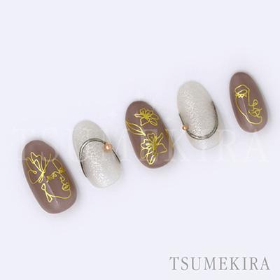 Tsumekira SANZOU Product 1 One Stroke Writing Matte Gold SG-SNZ-106