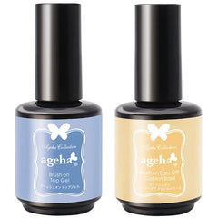 ageha Top Gel [Bottle] + ageha Base Gel Easy Off Cushion Base [13g] [Bottle] [Bundle]