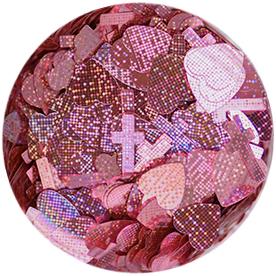 Nail Labo Hologram Cross Heart Mix Pink