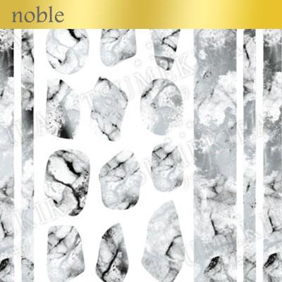 Tsumekira Noble Marble White x Silver NO-MAR-101