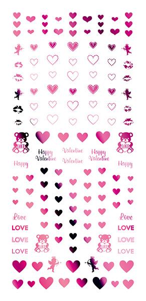 Tsumekira Valentine Heart Pink SG-VLT-304 (For Gel) [Seasonal]