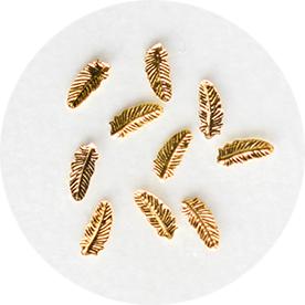 Nail Labo Metal Parts Mini Feather Gold [10pcs]