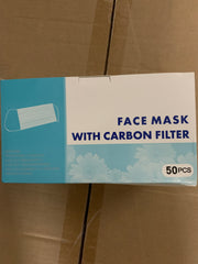 Face Masks Carbon Filter 50 Pieces