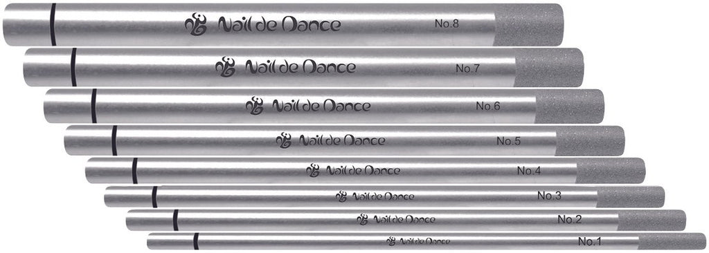 Nail de Dance Pinching Sticks w/ Diamond Coated Sanding Band [8pcs]