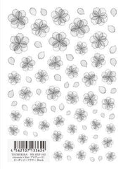 Tsumekira rrieeneexfiler 1 Organdy Flower Black NN-RXF-102